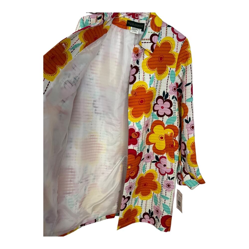NWT Y2K Harvé Benard Floral Raincoat Size 14 – Retro Mod Flower Print vintage - Picture 10 of 16